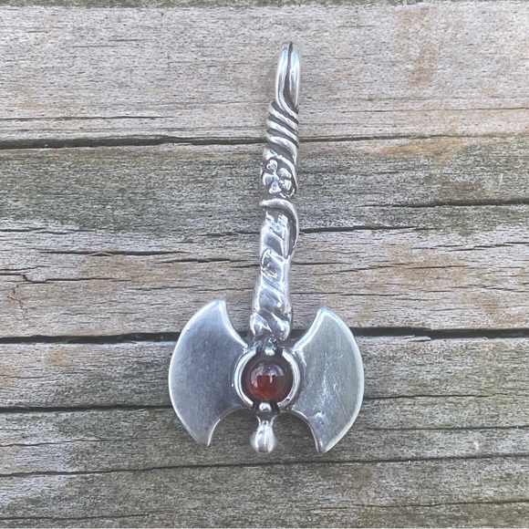 Labyris Goddess Pendant .925 Sterling Silver w/ genuine Carnelian Made in USA - Picture 4 of 11
